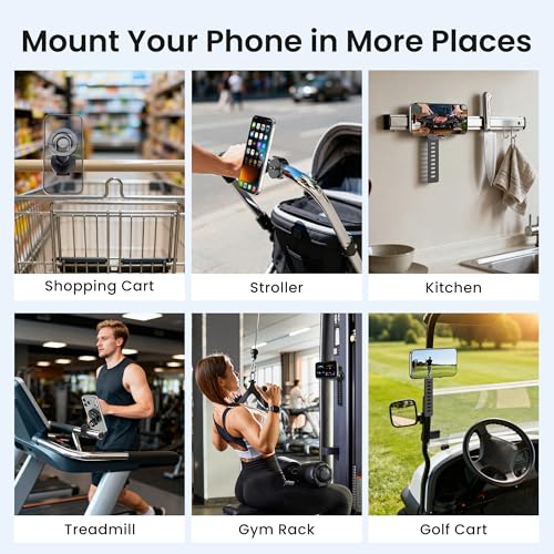 Itramax 360° Magnetic Stroller Phone Mount with Adjustable Silicone Strap