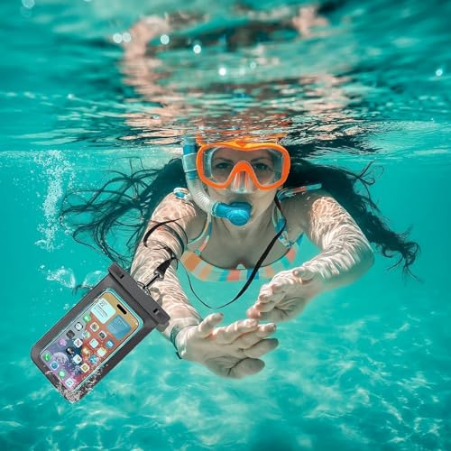 1 Pack Universal Waterproof Phone Pouch Compatible for iPhone 16 15 14 13 12 Pro Max XS Plus Cellphone up to 7" IPX8 Cellphone Cruise Essentials Must Haves, Bright Red - color: B7-Bright Red-1 pack, size: 7in