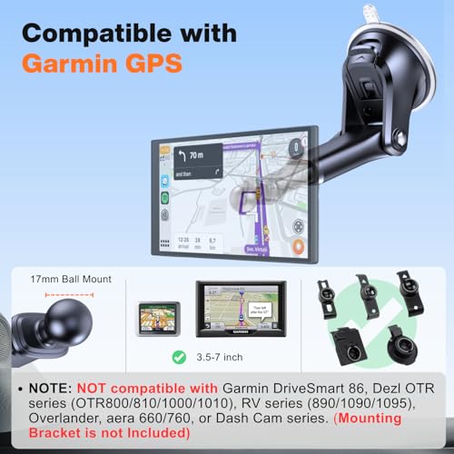 Replacement Suction Cup Mount with Extension Arm for 17mm Ball Joint