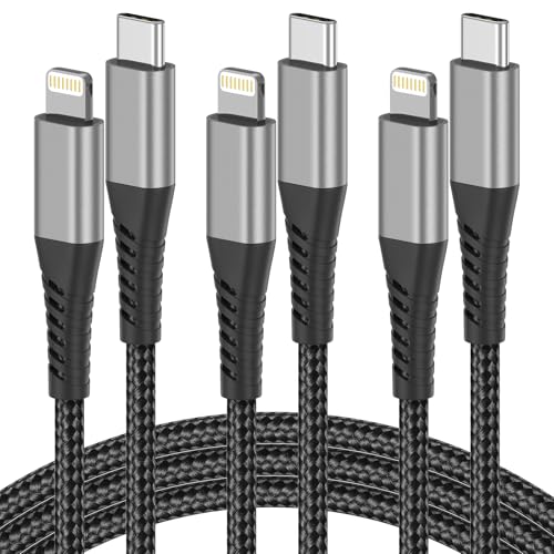 USB C to Lightning Cable 3FT, 3Pack MFi Certified iPhone Fast Charging Cord - size: 3 feet