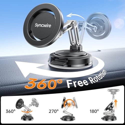 SYNCWIRE for MagSafe Car Mount Vacuum Magnetic Phone Holder