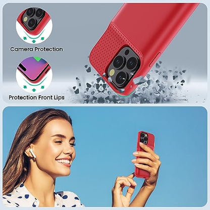 Battery Case for iPhone 14 Pro Max,14 Plus and 13 pro Max, Real 8600mAh Rechargeable Smart Extended Charging Case, Ultra-Slim Portable Protective Battery Pack (6.7 inch) Red - color: Red