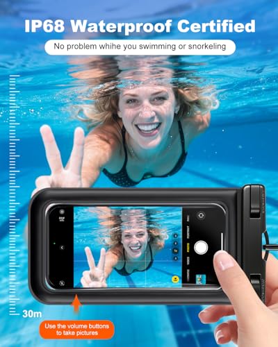 Floating Waterproof Phone Pouch 2 Pack, IP68 Dry Bag Up to 7.0" | Waterproof Phone Case fits All Smartphones, Floats in Water, Clear Underwater Shots for Beach Snorkel Cruise Kayak - size: 7.0 inch