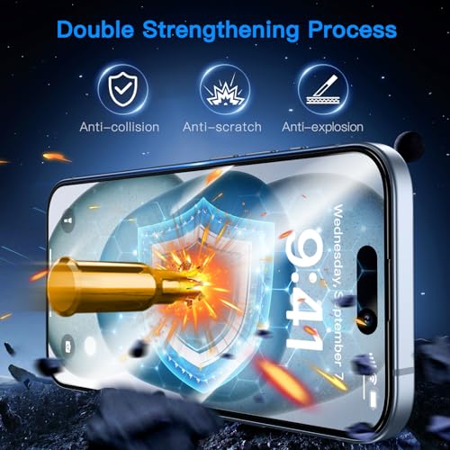 Uyiton Anti-Blue Light for iPhone 15 Screen Protector - size: iPhone 15 - 6.1 inch