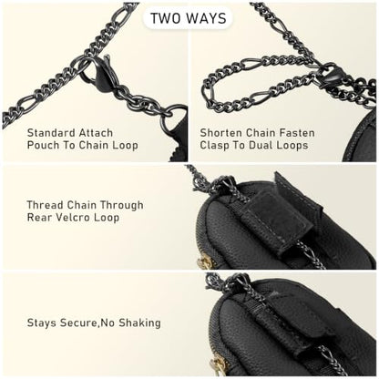 Phone Strap With Wallet,Adjustable Phone Lanyard Crossbody,Black - color: Black