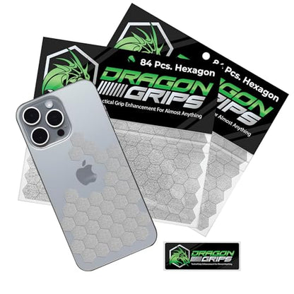Dragon Grips Clear Rubber Grip Tape, 84pc Hexagon Grip Stickers, Pack of 2 - color: Clear, size: 5/8" - 84pcs 2 pack