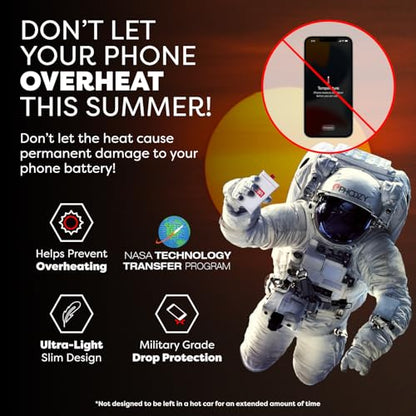 PHOOZY Apollo Thermal Phone Case | Insulated Phone Pouch Extends Battery Life 3X | Heat Resistant Drop Protection | Military Grade Water Resistant | Large | Space - color: Space Silver, size: Large