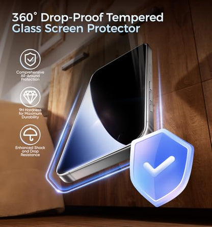 MAGIC JOHN 3rd Gen Upgraded Privacy Screen Protector for iPhone 14 Pro - size: iPhone 14 Pro-6.1''