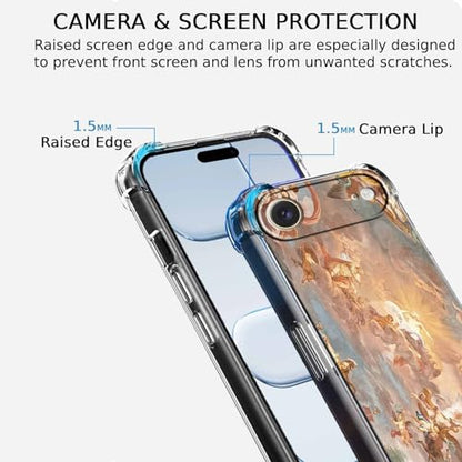 Case for iPhone Air with Renaissance Art Design,Cute Angel God Greek Mythology Painting,Clear Soft TPU Bumper Phone Cover,6.5"(Mythology,17Air) - color: Mythology, size: iPhone Air