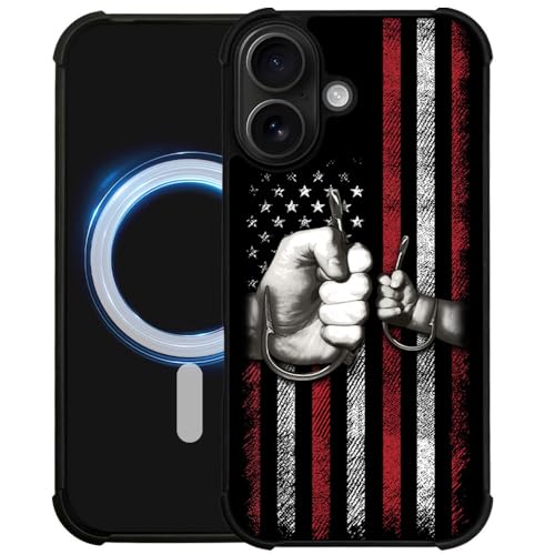 case for iPhone 17,Compatible with Magsafe,All-Round Protection Shockproof Anti-Scratches TPU Case Cover-Fishing American Flag - color: Fishing American flag, size: IPhone 17