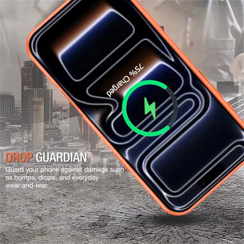 Battery Case for iPhone 17 Pro, Enhanced 10000mAh Portable Protective Wireless Charging Case Support Carplay Compatible with iPhone 17 Pro (6.3 inch) Rechargeable Extended Battery Charger Case-Orange - size: iPhone 17 Pro