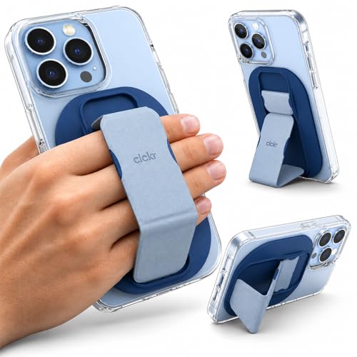 CLCKR for MagSafe Phone Grip Stand, Magnetic Phone Holder with Kickstand - color: Dark Blue