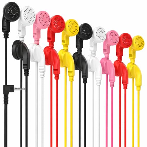 Maeline Bulk Earphones with 3.5 mm Headphone Plug - 200 Pack Wholesale Bundle - Multi - color: Multi, size: 200 Pack