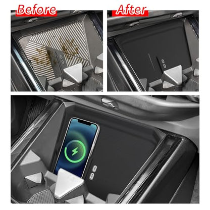 smabee Center Console Wireless Charging Protective Mat for BMW X3 2025 2026 - size: Wireless Charging Protective Mat