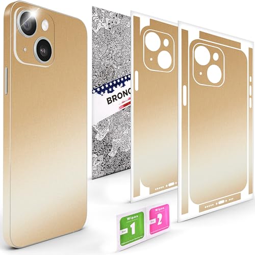 2Pcs Skin Wrap Compatible for iPhone 14 – Slim Decal Vinyl Protective Film for Sides & Back – Sleek Fit, Premium Look – Compatible with All iPhone 14 Cases - Desert Gold - color: Desert Gold