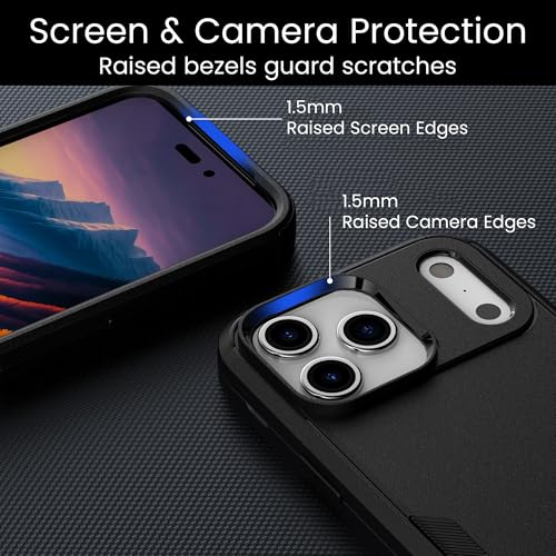 MXX for iPhone 17 Pro Max Case, Heavy Duty 3 in 1 Wing Design Protective Cover with MagSafe, Phone Case 2025 (Black) - color: Black, size: iPhone 17 Pro Max