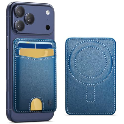 for Magsafe Wallet Magnetic Card Holder RFID Blocking, Blue - color: Blue