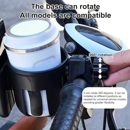Stroller Cup Holder with Phone Holder, 2-in-1 Cup Phone Holders for Stroller, Bike, Wheelchair, Walker, Scooter
