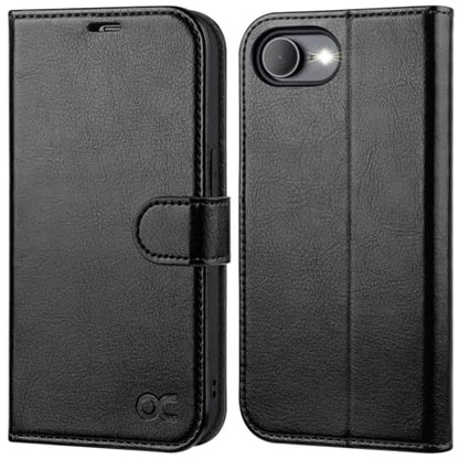 OCASE for iPhone 17e/iPhone 16e Wallet Case, Card Holder, Black | RFID Blocking, Kickstand, Magnetic Closure, PU Leather Flip Folio, Shockproof TPU Shell, Protective Phone Cover (6.1") - color: Black