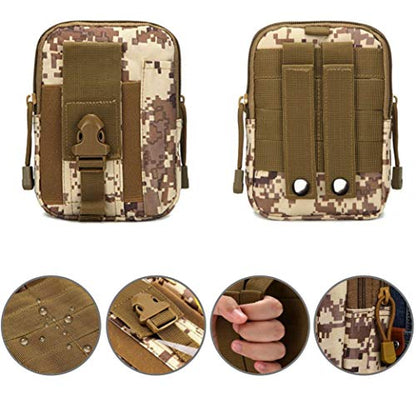 Tactical Waist Pouch EDC Molle Waist Bag Belt Phone Pouch Holster Purse Carrying Pouch for Smartphone, Tools - color: Desert digital