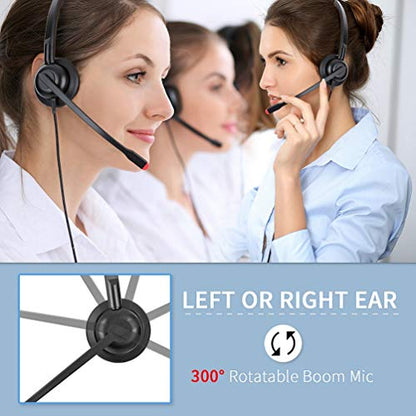 USB Headset with Microphone for PC Laptop Computer Headphone Noise Cancelling Mic for Home Office Online Class Skype Zoom (Pack of 2) - size: H360M (Pack of 2)