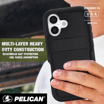 Pelican Voyager iPhone 17 Case - Rugged MagSafe Phone Case - Black | Magnetic Phone Case w/24ft Military Grade Drop Protection - Phone Cover w/ Belt Clip Holster Kickstand for iPhone 17 - color: Voyager - Black, style: iPhone 17