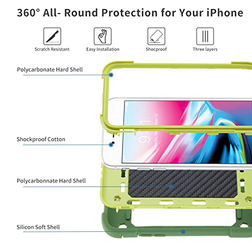 MARKILL Compatible with iPhone 8 Plus/6 Plus Case,iPhone 7 Plus case/iPhone 6S Plus Case 5.5 Inch with Ring Stand, Heavy-Duty Military Grade Shockproof Phone Cover. Avocado - color: Avocado, size: iPhone 8 Plus/iPhone 7 Plus/6S Plus/6 Plus 5.5"