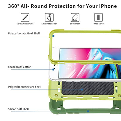 MARKILL Compatible with iPhone 8 Plus/6 Plus Case,iPhone 7 Plus case/iPhone 6S Plus Case 5.5 Inch with Ring Stand, Heavy-Duty Military Grade Shockproof Phone Cover. Avocado - color: Avocado, size: iPhone 8 Plus/iPhone 7 Plus/6S Plus/6 Plus 5.5"
