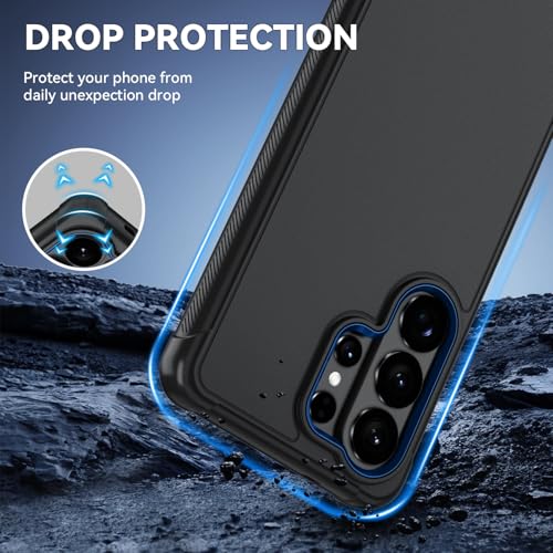 for Samsung Galaxy S26 Ultra Case with HD Screen Protector, 3-Layer Shockproof Military Grade Full Body Protection, Heavy Duty Hybrid Protective Phone Cover (Black/Navy) - color: Black/Navy
