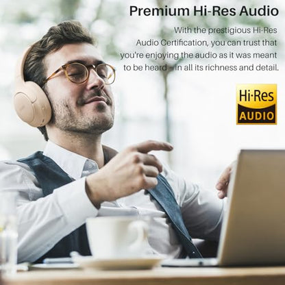 TOZO Hybrid Active Noise Cancelling Headphones, Hi Res Audio - color: Khaki