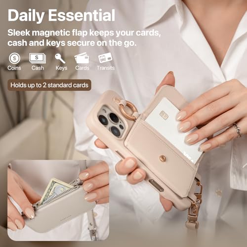 MAGEASY Pouch MagSafe Crossbody Wallet Phone Case for iPhone 16 - Removable Wallet with Strap, 16ft Drop Protection, Card Holder & Coin Pocket Magnetic Purse Compatible with MagSafe (Black) - color: Black, size: iPhone 16