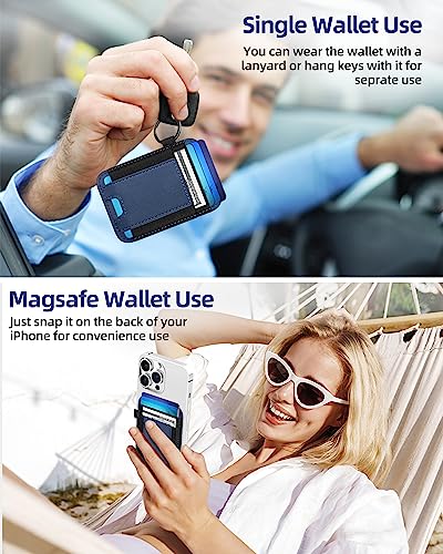 For Magsafe Wallet, 7 Card Holder, Strongest Magnetic Wallet | Magnetic Card Holder Wallet for iPhone 17/16/15/14/13/12 Series, 2 Card Slots, RFID Blocking, Vegan Leather, Navy Blue - color: Navy Blue