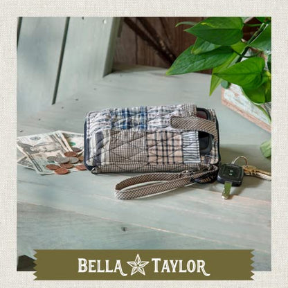 Bella Taylor Cell Phone Wristlet, Quilted Phone Wallet for Women | Lightweight, RFID blocking, phone pocket, built-in wallet, card organizer, coin pocket, secure zipper, quality construction - color: Ashmont