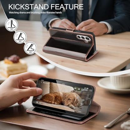 Compatible with Samsung Galaxy S26 Plus Case Wallet with Card Holder [4 Card Slot] Women Men,RFID Blocking PU Leather Phone Case Flip Protector Cover Credit Card Slot Kickstand,Coffee - color: Coffee-U1, size: Samsung Galaxy S26 Plus - 6.7"