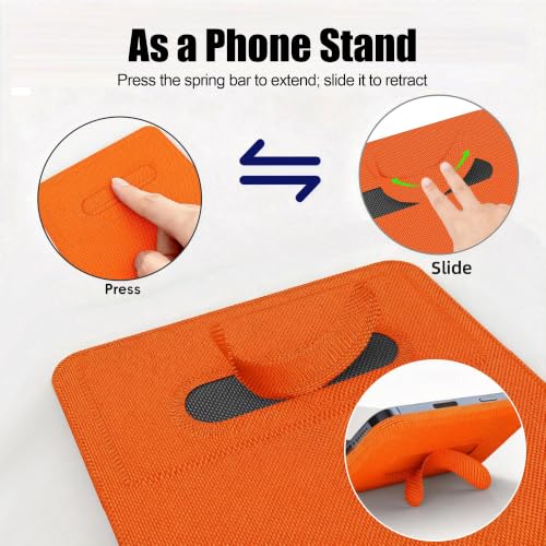 Foldable Travel Mouse Pad with 15W Qi Wireless Charger & Writing Tablet - color: Orange