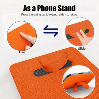 Foldable Travel Mouse Pad with 15W Qi Wireless Charger & Writing Tablet - color: Orange