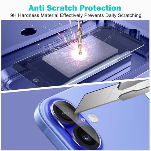 PEHAEL for iPhone 16 Plus Privacy Screen Protector+Camera Lens Protector