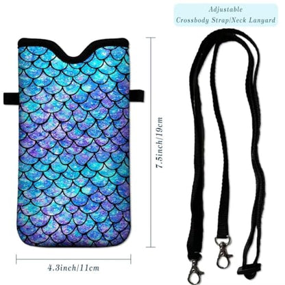 Cell Phone Sleeves Bag Case Crossbody Neoprene Holder Lanyard Phone Pouch for Women Men 7.5 X 4.5 Inches - Scale - color: Scale