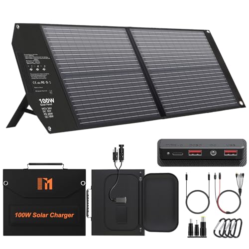 100W Portable Foldable Solar Panel Charger 24V MC4 DC USB-C USB-A - size: 100W