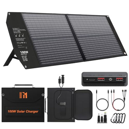 100W Portable Foldable Solar Panel Charger 24V MC4 DC USB-C USB-A - size: 100W