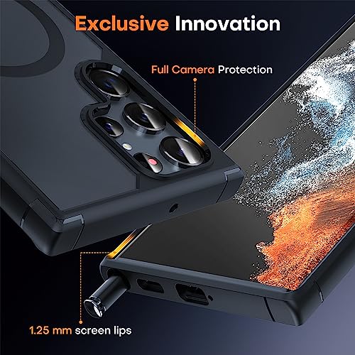 TOCOL for Samsung Galaxy S22 Ultra Case, Compatible with MagSafe, Black - color: Matte Black, size: Galaxy S22 Ultra