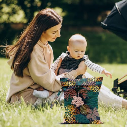 Palm Leaves Wet Bag Green Summer Waterproof Travel Laundry Bags, Washable Reusable Wet Dry Bag for Swimsuit Beach Diapers Dirty Yoga Gym Clothes, Plant Gifts for Women Friend - color: Leaf