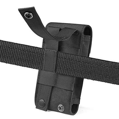 Urvoix MOLLE Cell Phone Pouch, Tactical Belt Phone Holster with Patches | Heavy Duty Case Fits MOLLE Backpacks, Vests & Gear for Outdoor EDC, Nylon Phone Bag for iPhone 17 16 15 14 13 12 Pro Max - color: w/ Patch