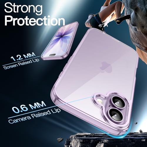 JETech Case for iPhone 17 6.3-Inch, Non-Yellowing Shockproof Phone Bumper Cover, Anti-Scratch Clear Back (Purple) - color: Purple, size: iPhone 17