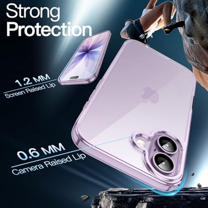 JETech Case for iPhone 17, Anti-Yellowing, Purple | Shockproof Protection, Scratch Resistant Hard PC Back, Durable Transparent TPU Bumper - color: Purple, size: iPhone 17