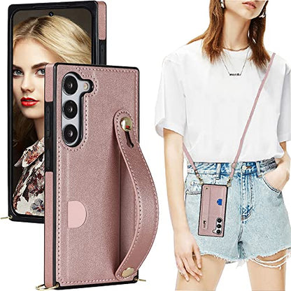 CCSmall for Samsung Galaxy S23+ Plus Crossbody Case w Card Holder KB Rose - color: Rose, size: Galaxy S23 Plus