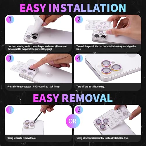 Camera Lens Protector for iPhone 16 Pro/16 Pro Max, Glitter Silver - color: Glitter Silver