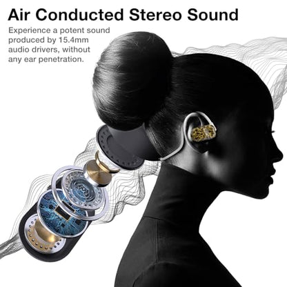 Purity Air Open Ear Headphones - True Air Conduction Wireless Bluetooth Open Ear Earbuds with Dual Mic for iPhone/Android - Secured Long Wearing Comfort, Sports Sweat Resistant (DTCE165) - color: Desert Camouflage