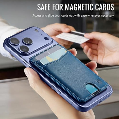 for Magsafe Wallet Magnetic Card Holder RFID Blocking, Blue - color: Blue