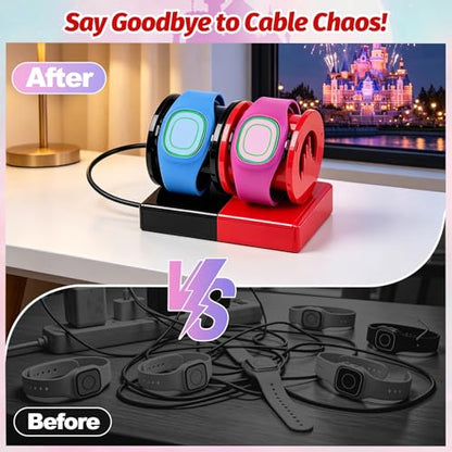 Modular Charging Stand for MagicBand+, Expandable 2-4 Slot Dock - color: 2-Slot Modular Pack